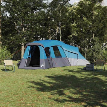 vidaXL Gezinstent 20-persoons Waterdicht Blauw taft, Verzenden, Nieuw, Tot en met 2