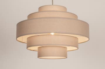 Rietveld Hanglampen - Taupe - Stof, Metaal, Huis en Inrichting, Lampen | Hanglampen, Verzenden, Nieuw