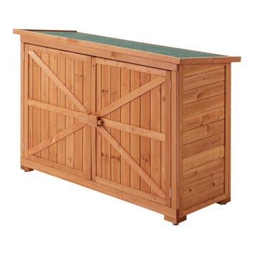 [en.casa] Tuinkast tuinschuur 128x50x88 cm houtkleurig, Verzenden, Nieuw