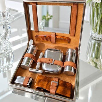 Toiletset - Metaal, Hout, Plastic - Mid-Century Gentleman’s