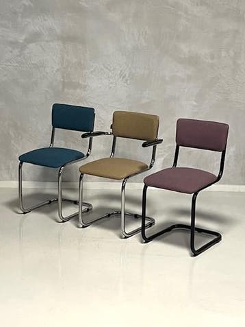 Retro sledestoelen nieuw eetkamerstoelen schoolstoelen, Gebruikt, Overige kleuren, Ophalen of Verzenden, Metaal