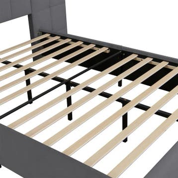 Gestoffeerd Bed Luzano - 140x200cm - Fluweel - Incl. Leeslam, Huis en Inrichting, Slaapkamer | Bedden, Verzenden, Nieuw