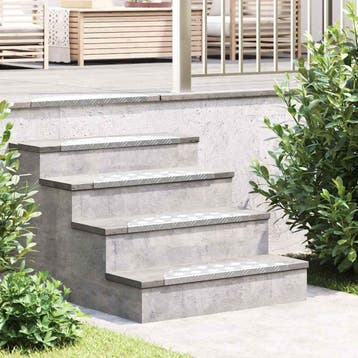vidaXL Trap Tread 15 st 60 x 18 x 2,5 cm Zilver Aluminium, Verzenden, Nieuw