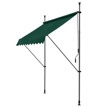 Klem zonwering luifel uitschuifbaar donkergroen 150x120 cm, Tuin en Terras, Verzenden, Nieuw