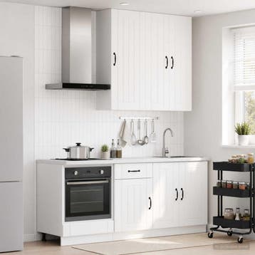 vidaXL Keukenblok LUCCA 5 st Wit, Huis en Inrichting, Verzenden, Nieuw, Wit