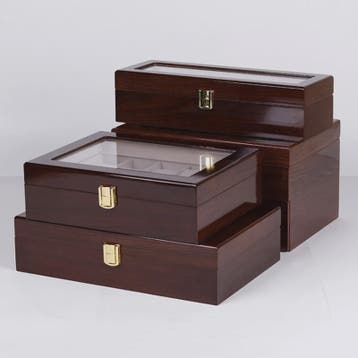 Luxe Houten Horlogedoos met 6, 10 of 12 Vakken - Handgemaakt, Sieraden, Tassen en Uiterlijk, Verzenden, Nieuw