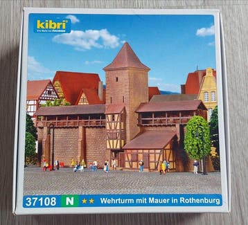 Kibri N - 37108 - Treinset (1) - Bouwset  Wehrturm mit, Nieuw