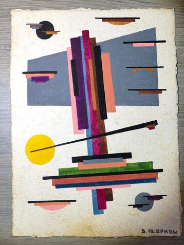Boris Alepkow (XX) - Composition géométrique, Antiek en Kunst
