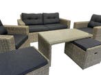 6-persoons Loungeset Garonne Forest Grey | Incl. tafel, Ophalen of Verzenden, Nieuw, 6 zitplaatsen, Loungeset
