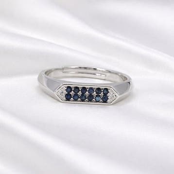 Zonder minimumprijs - Ring Verguld Saffier - Diamant - 18k, Nieuw