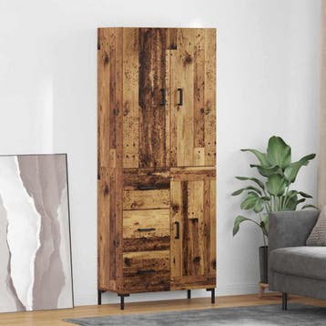 vidaXL Highboard Oud Hout 69,5 x 34 x 180 cm Bewerkt hout, Minder dan 50 cm, Verzenden, Nieuw, Minder dan 100 cm