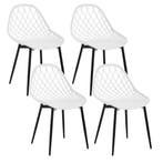 Set van 4 Scandinavische Eetkamerstoelen–Holle Rug en Metaal, Huis en Inrichting, Stoelen, Verzenden, Nieuw