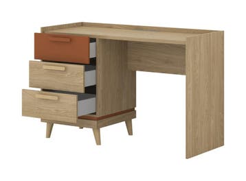*ACTIE* Bureau Skagen Met 3 Lades - Eiken en Groen, Huis en Inrichting, Bureaus, Verzenden, Nieuw