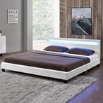 2dekans | Juskys Gestoffeerd bed Paris - 140 x 200 cm - Wit, Huis en Inrichting, Ophalen of Verzenden, Zo goed als nieuw, Wit