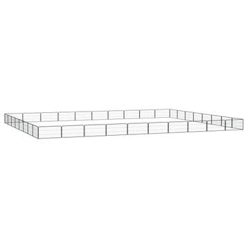 vidaXL Hondenkennel 36 panelen 100x50 cm gepoedercoat staal, Verzenden, Nieuw