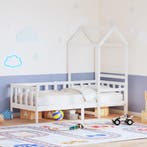 vidaXL Slaapbank met bedhuis 80x200 cm massief grenenhout, Eenpersoons, Verzenden, Wit, Nieuw