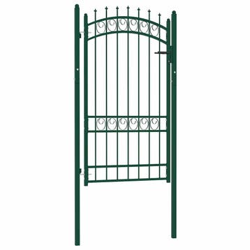 vidaXL Poort met speerpunten 100x175 cm staal groen, Verzenden, Nieuw