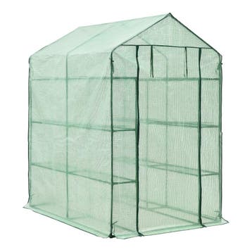 [en.casa] Tuinkas Vale met planken 120x170x194 cm groen, Verzenden, Nieuw