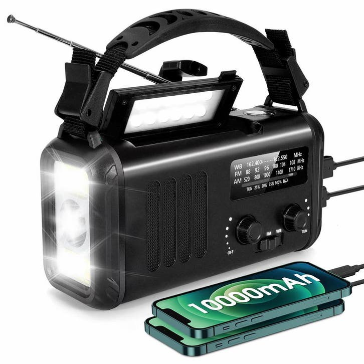 Noodradio op Zonne-energie *  Dynamo – 10000mAh Powerbank, Audio, Tv en Foto, Radio's, Nieuw, Overige typen, Ophalen of Verzenden