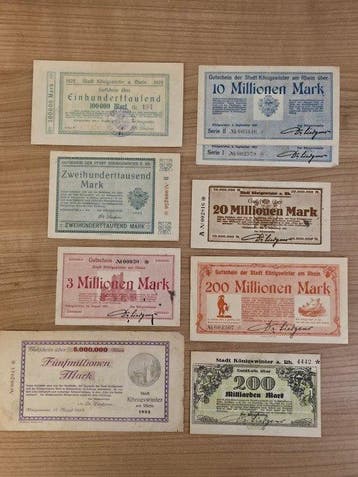 Duitsland. Mark 1923 – Königswinter – Notgeld (Gutscheine),