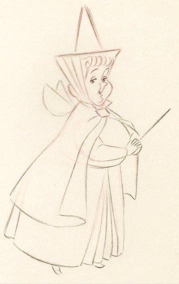 Walt Disney - Originele Animatietekening Flora - Sleeping, Nieuw