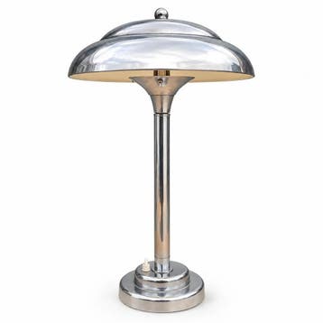 Vintage chromen paddenstoel-tafellamp, Ophalen of Verzenden, Gebruikt