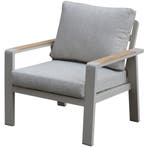Lola lounge tuinstoel aluminium latte soft grey kussens, Tuin en Terras, Tuinstoelen, Ophalen of Verzenden, Nieuw, Aluminium