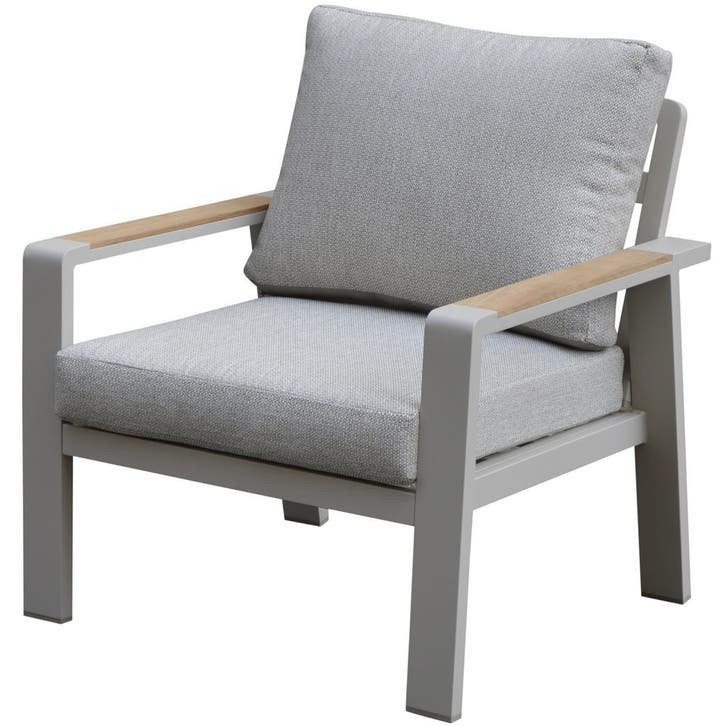 Lola lounge tuinstoel aluminium latte soft grey kussens, Tuin en Terras, Tuinstoelen, Nieuw, Aluminium, Ophalen of Verzenden