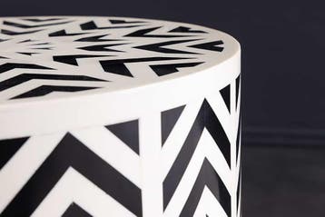 Bone Inleg Bijzettafel HARMONY NATURE 45cm Rond Wit Zwart, Ophalen of Verzenden, Nieuw