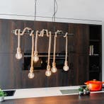 Qazqa industriële 6-lichts touwen hanglamp, zwart, Ophalen of Verzenden, Nieuw in verpakking, Verlichting