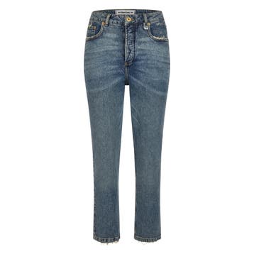 Marc Aurel • blauwe cropped mom jeans • 36, Kleding | Dames, Marc Aurel, Verzenden, Nieuw, Blauw