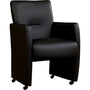 Set van 8 Leren eetkamerstoelen Pleasure - Massif Nero, Ophalen of Verzenden, Nieuw, Leer, Vijf, Zes of meer stoelen