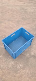 Stapelbak, 600x400x320 mm, euronorm, blauw pp, gebruikt -, Gebruikt, 40 tot 60 cm, 50 tot 75 cm, Bak of Kist