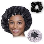 Satijnen Slaapmuts Zwart + Scrunchie / Hair Bonnet / Haar bo, Ophalen of Verzenden, Nieuw