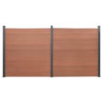 vidaXL Schuttingpaneelset 353x186 cm HKC bruin, Verzenden, Nieuw, Kunststof, 1 tot 2 meter
