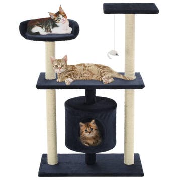vidaXL Kattenkrabpaal met sisal krabpalen 95 cm donkerblauw, Verzenden, Nieuw