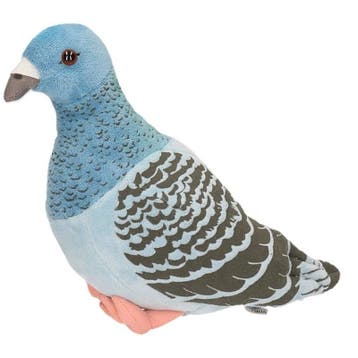Pluche duif knuffel - blauw/grijs - 24 cm - vogels, Verzenden, Nieuw