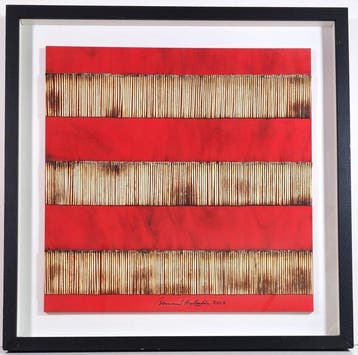 Bernard Aubertin (1934-2015) - Dessin de Feu sur Table Rouge, Antiek en Kunst