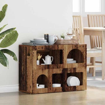vidaXL Dressoir ELST Oudhout 80,5 x 35 x 59 cm Bewerkt hout, Verzenden, Nieuw, Overige houtsoorten, Minder dan 50 cm