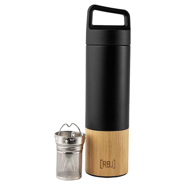 RBL Thee Thermosfles 530ml Bamboe/Zwart, Caravans en Kamperen, Kampeeraccessoires, Nieuw, Ophalen of Verzenden