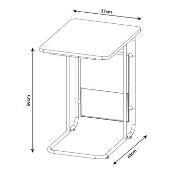 [en.casa] Bureau Dyrøy laptoptafel 56x48x37 cm wit eikenkleu, Huis en Inrichting, Tafels | Bijzettafels, Verzenden, Nieuw