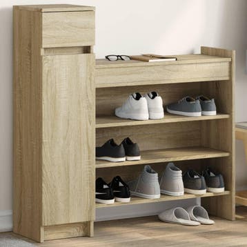 vidaXL Schoenenkast 100,5x28x100 cm bewerkt hout sonoma, Verzenden, Nieuw