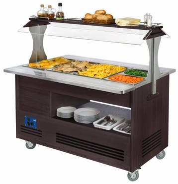 Bain Marie Buffet 4 x 1/1 GN Wenge HorecaTraders, Verzenden, Nieuw in verpakking