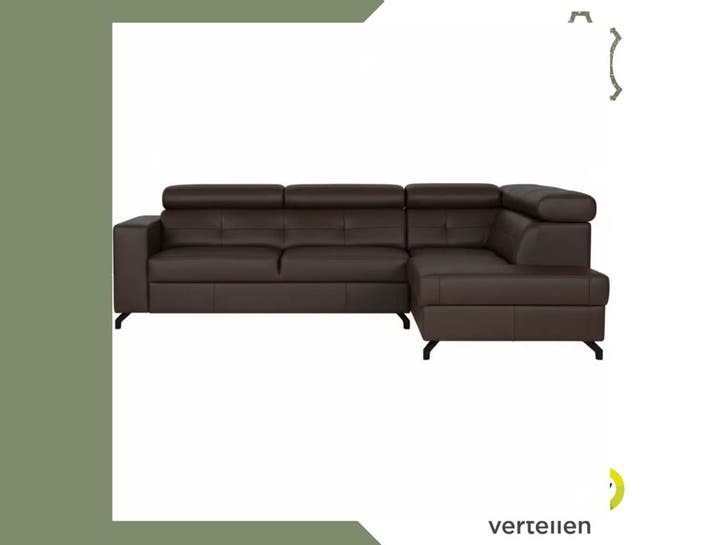Leren hoekbank Nova - 2.5-zits arm links + Longchair arm, Huis en Inrichting, Banken | Bankstellen, 250 tot 300 cm, 75 tot 100 cm