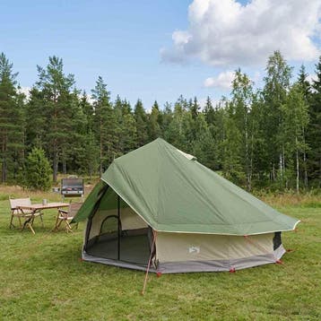 vidaXL Tipi Tent 18-persoons Groen Polyester en staal, Caravans en Kamperen, Verzenden, Nieuw, Tot en met 2