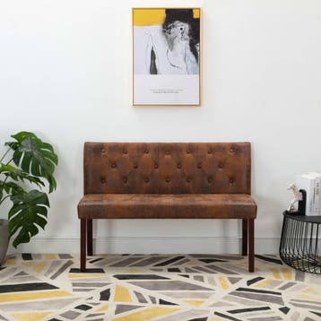 vidaXL Bankje 120 cm kunstsuède bruin, Huis en Inrichting, Banken | Voetenbanken en Poefen, Verzenden, Nieuw