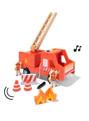 HEMA Brandweerwagen 27x16x13cm hout, Verzenden, Nieuw