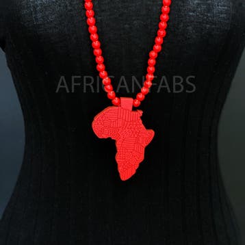 Houten kralen ketting / halsketting / hanger - Afrikaans con, Ophalen of Verzenden, Nieuw
