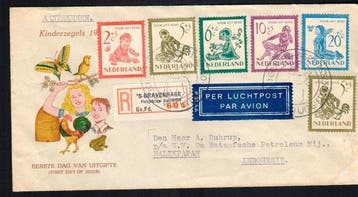 Nederland 1950 - Kinderzegels op FDC - NVPH E4, Gestempeld