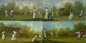 Italiaanse school (XX) - Four Edwardian tennis scenes